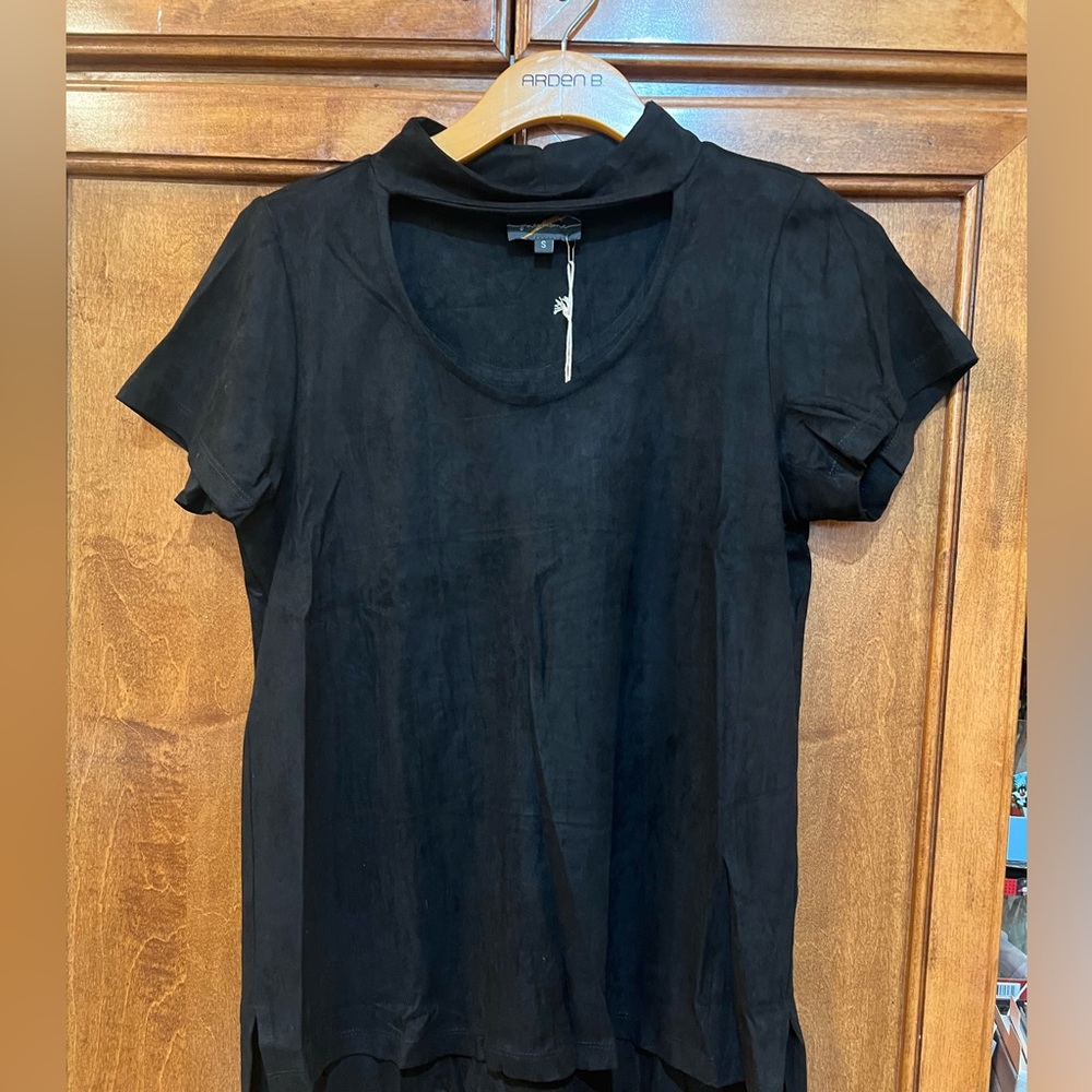 Early Bird 🦅 Special Surplus Neck Top Jane+1 Black Suede Feel